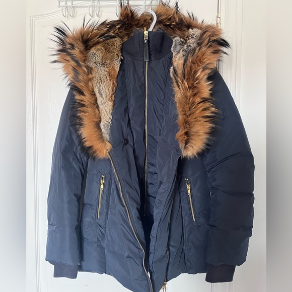 Down coat with natural fur Signature Mackage Collar - Picture 2 of 12